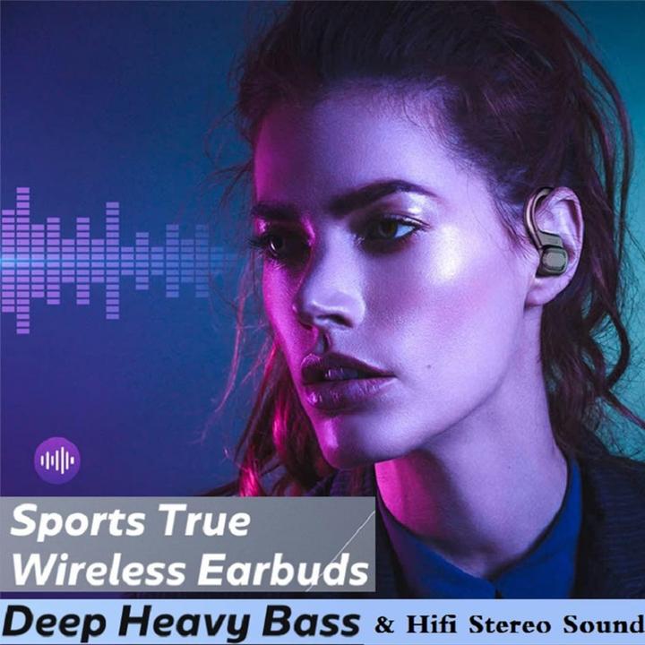 Actual product image Jmamba Wireless Earbuds with LED Display, Noise Cancellation, 40-Hour Playtime, and Over-Ear Hooks (DNC, Wireless)