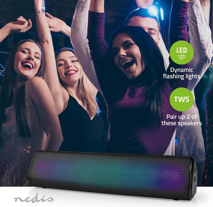 Actual product image Nedis Bluetooth® speaker | max. battery life: 6 hrs | tabletop design | 18 W | stereo | built-in (6 h)