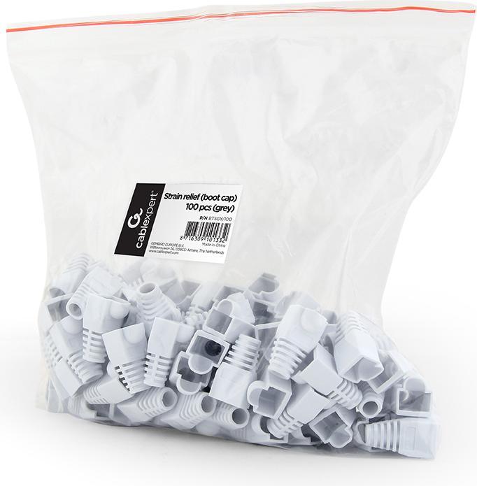 Actual product image Gembird BT5GY/100 strain relief (boot cap) pilka (100 pieces)
