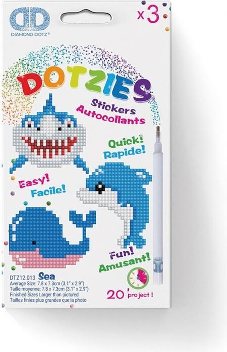Image du produit Magni Diamond Dotz DTZ12-013 Jeu d'autocollants Diamond Dotzies poisson, 3 autocollants pailletés à