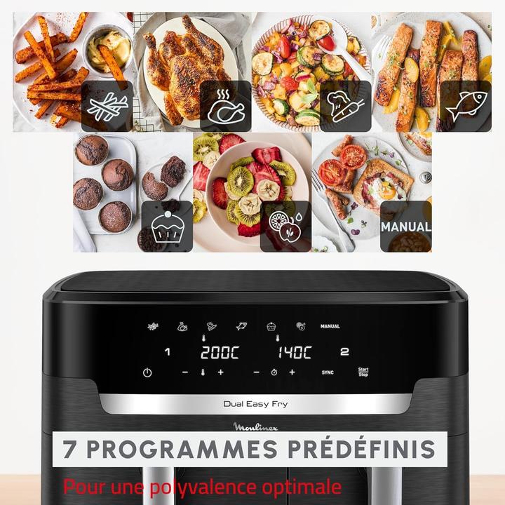 Image du produit Moulinex Dual Easy Fry XXL EZ9428 - Dubbele Airfryer - 11 L (EZ9428)