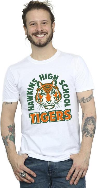 Actual product image Netflix Mens Stranger Things Hawkins Arch Tiger T-Shirt (XXL)