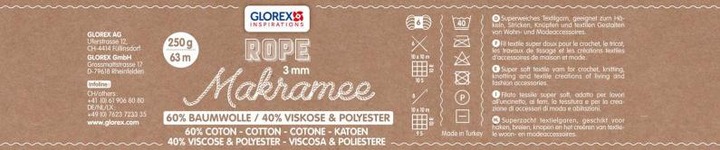 Image du produit Glorex Corde de macramé (63 m)