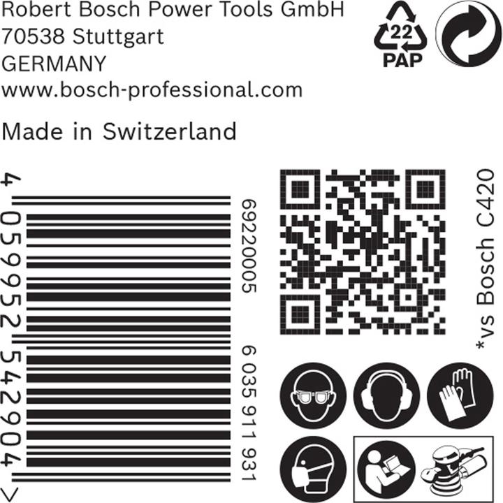 Productafbeelding Bosch Professional Zubehör Expert C470 Schuurpapier zonder gaten voor haakse slijpmachines en boren, 125 mm, G 60, 50 st. (60)