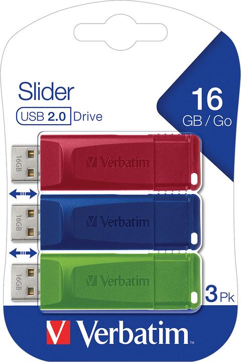 Actual product image Verbatim Slider (pack of 3) (16 GB, USB-A)