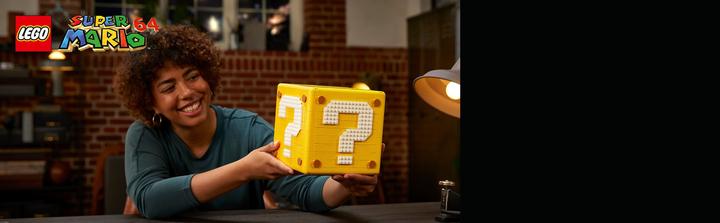 Actual product image LEGO Question Mark Block from Super Mario 64 (71395, LEGO Rare Sets, LEGO Super Mario)