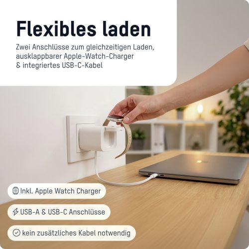 Actual product image Ansmann Home Charger HC265PD mit Kabel und Apple Watch Lader (65 W, 4 ports)