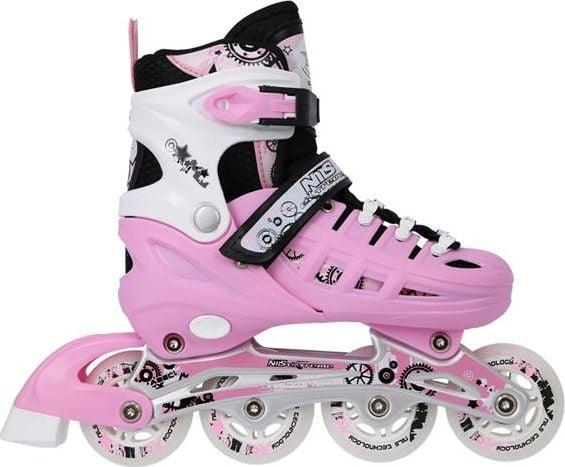 Actual product image Nils Rolki Extreme NH10905 z wymienną płozą regulowane różowe r. 31-34 (40)