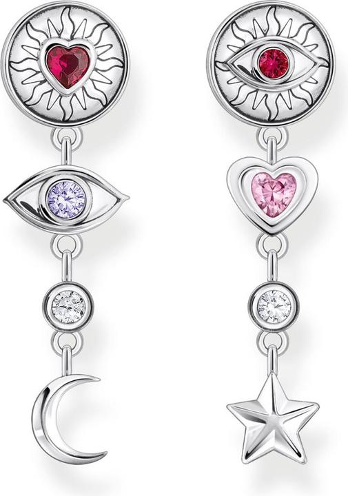 Produktbild Thomas Sabo Ohrring kosmische Talismane mit bunten Steinen Silber geschwärzt (Silber)
