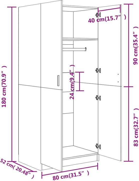 Immagine prodotto VidaXL Erminio (80 x 52 x 180 cm)