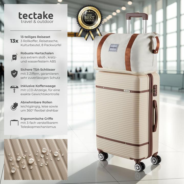 Image du produit tectake Ensemble de valises Madison, 13 pièces, serrure TSA (92 l)