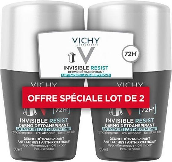 Image du produit Vichy Lot de 2 Déodorants Roll On Invisible Resist Men - 2 x 50 ml (Roll-on, 50 ml)