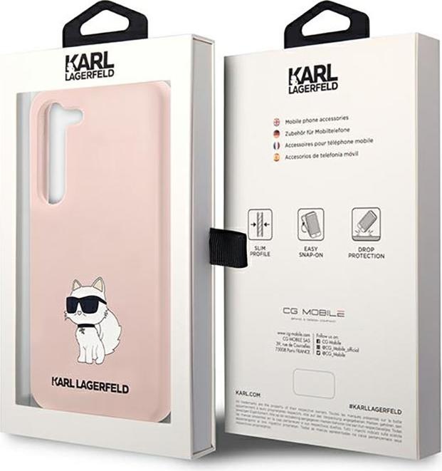 Image du produit Karl Lagerfeld KLHCS23SSNCHBCP S23 S911 étui rigide rose/rose Silicone Choupette (Samsung Galaxy S23)