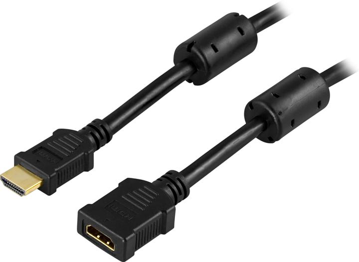 Image du produit Deltaco Câble d'extension HDMI 19 broches mâle - femelle 3m noir (3 m)