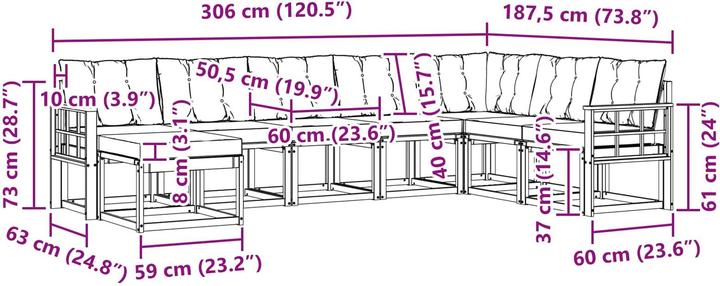 Produktbild vidaXL Outdoor-Sofa