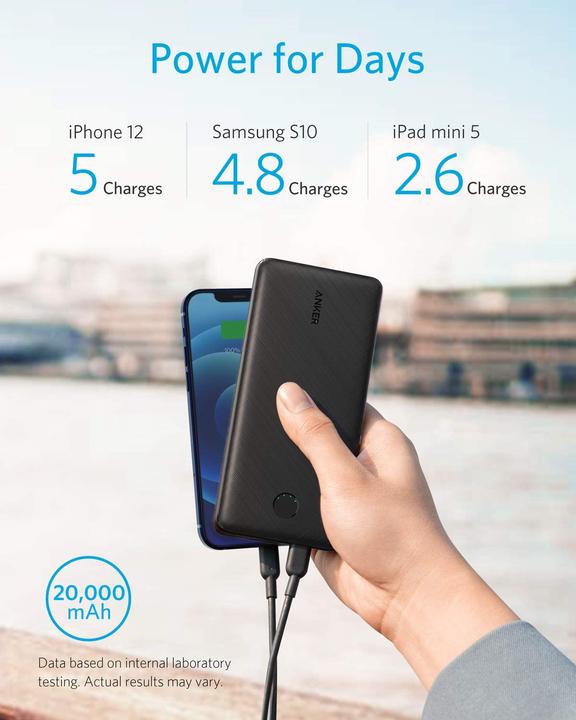 Immagine prodotto Anker Powerbank 525, 20000mAh, 20W (20000 mAh, 20 W, 74 Wh)