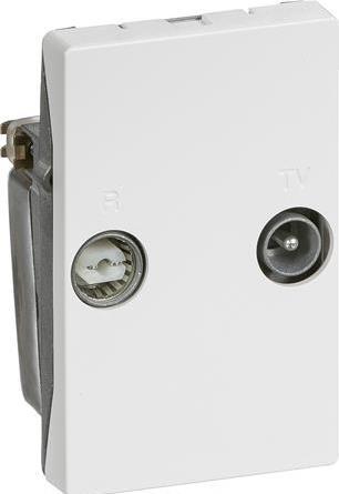 Produktbild LK FUGA Antennensteckdose TV/Radio Schleifenbox 1½ Modul, Weiss- In Tasche für DIY