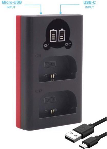 Actual product image Baxxtar Pro Ladegerät LCD Dual für LP-E6 (Chargers without battery)