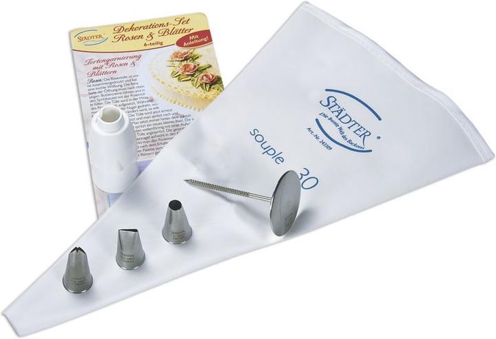 Produktbild Städter Rosen & Blätter Dekorationsset mit Spritzbeutel (Spritzbeutel Set)