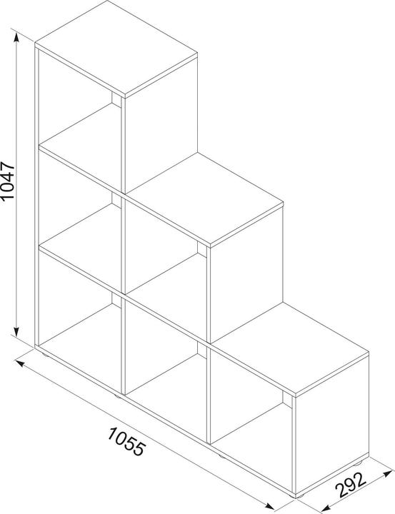 Immagine prodotto VCM Scaffale a piedistallo in legno 6 scomparti Nitas (108 x 29 x 105 cm)