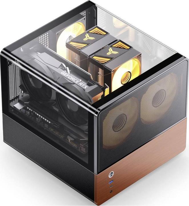 Produktbild Jonsbo V12 PC-Gehäuse, Mini-Tower, Micro-ATX - schwarz (mATX)