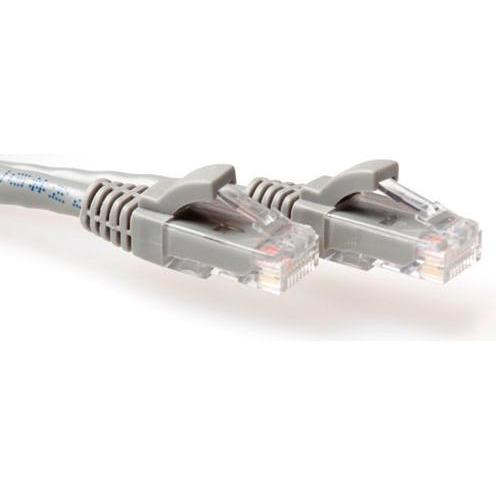 ACT Grey 1.5 meter U/UTP CAT6 patch cable snagless with RJ45 connectors. Cat6 u/utp snagless gy 1.50m (U/UTP, CAT6, 1.50...