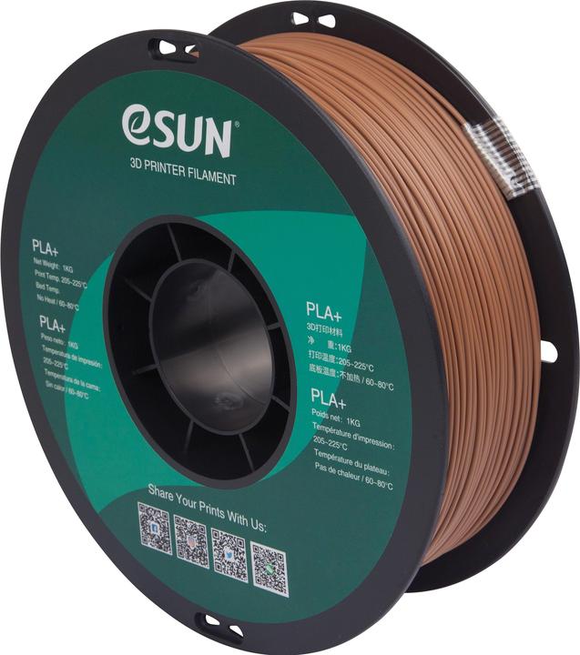 Immagine prodotto eSUN Filamento 3D PLA+ 1,75 mm marrone chiaro da 1 kg (PLA+, 1.75 mm, 1000 g, Marrone)
