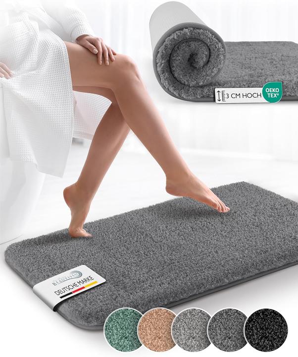 Beautissu Rutschfeste Badematte, Fussbodenheizung geeignet, 70 x 120 cm (120 x 70 cm)