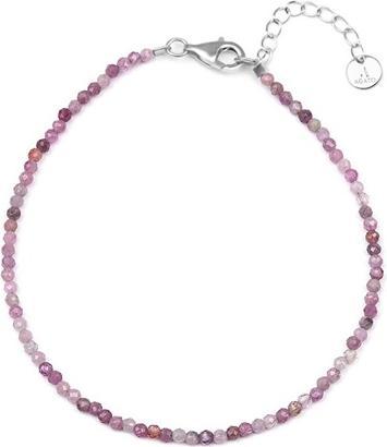 Agato Mineral Bracelet With Pink Ruby Beads Pol-B12/21l