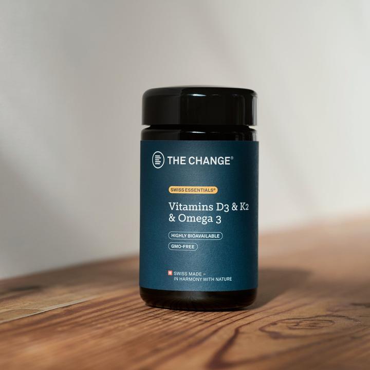 Actual product image BE THE CHANGE Vitamins D3 & K2 & Omega 3 (90 Piece, Capsules, 53 g)