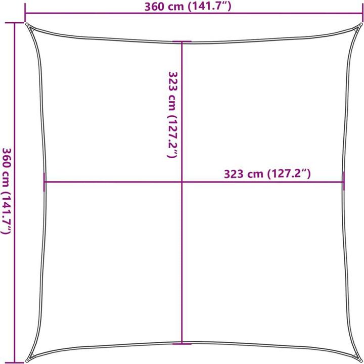 Produktbild vidaXL Sonnensegel (360 x 360 cm)