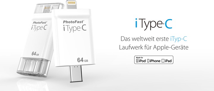 Actual product image PhotoFast iType-C (64 GB, USB-C, Micro USB, Lightning, USB 3.1)