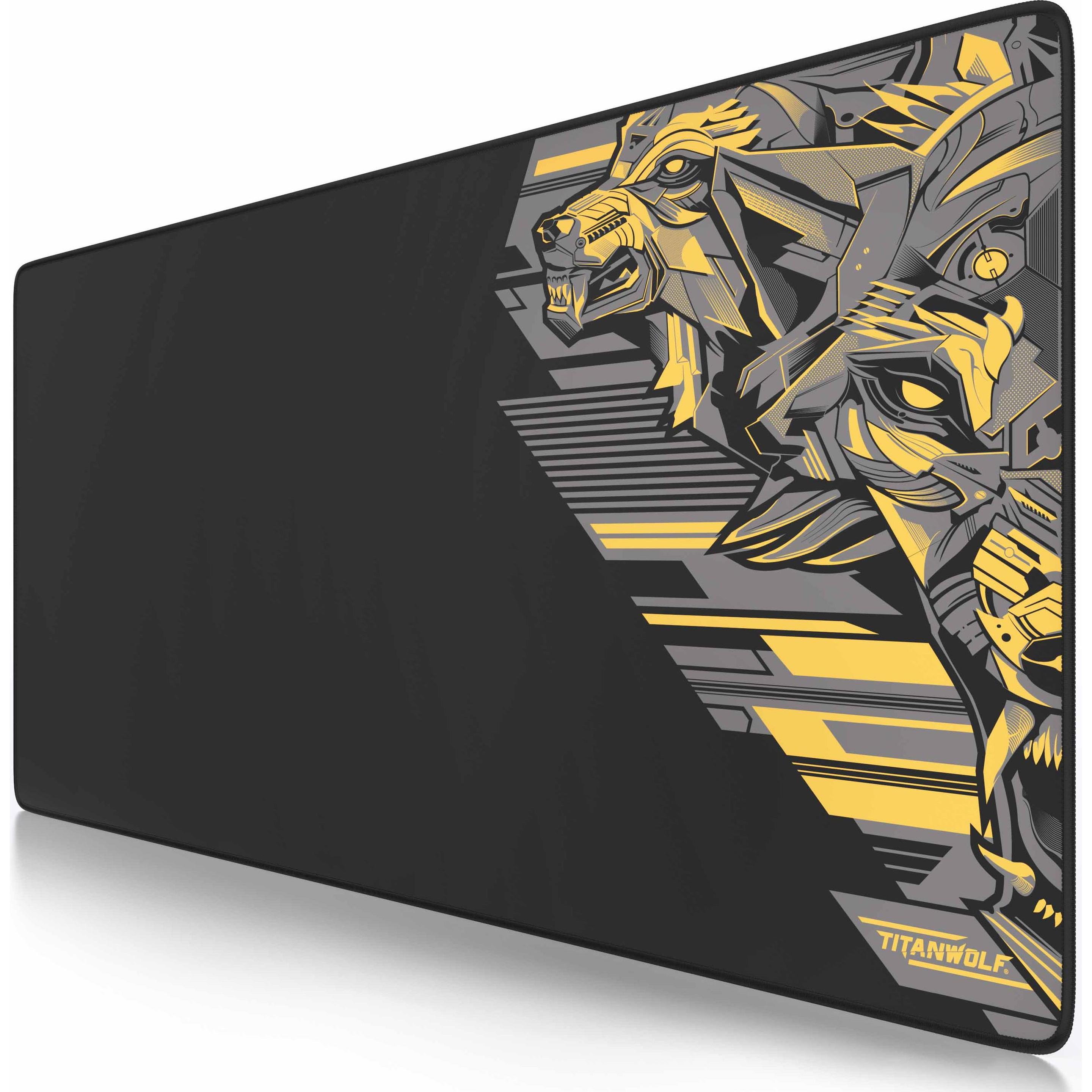Titanwolf Gaming Mauspad XXL, glattes Stoffgewebe, Speed Mausmatte 900 x 400mm grosse Fläche, Vector Gelb (XXL), Mausmat...