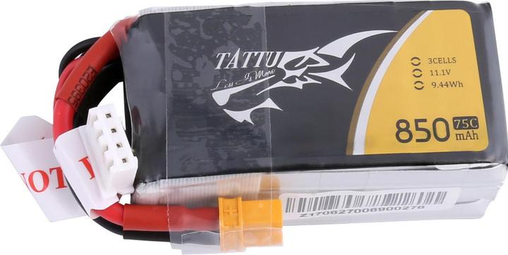 Tattu RC Battery LiPo 850 mAh 11.1 V 75C (11.10 V, 850 mAh)