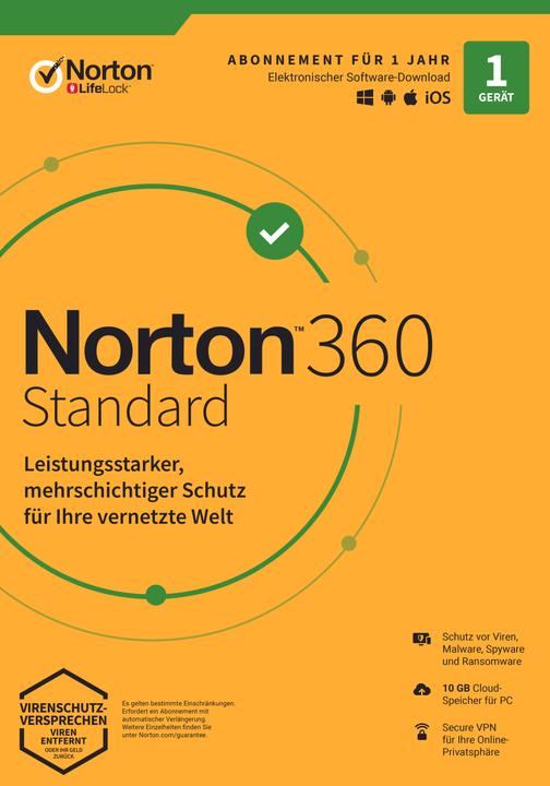 Produktbild Norton 360 Standard (1 User, 1 Geräte/User, 12 Monate)