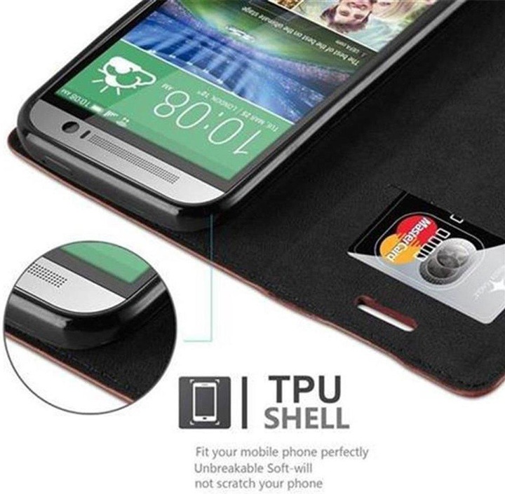Actual product image Cadorabo Book Invisible Magnet Cover (HTC One M8)