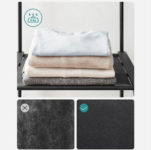 Produktbild Songmics Garderobenständer Schwarz, Detailmaterial: Stahl