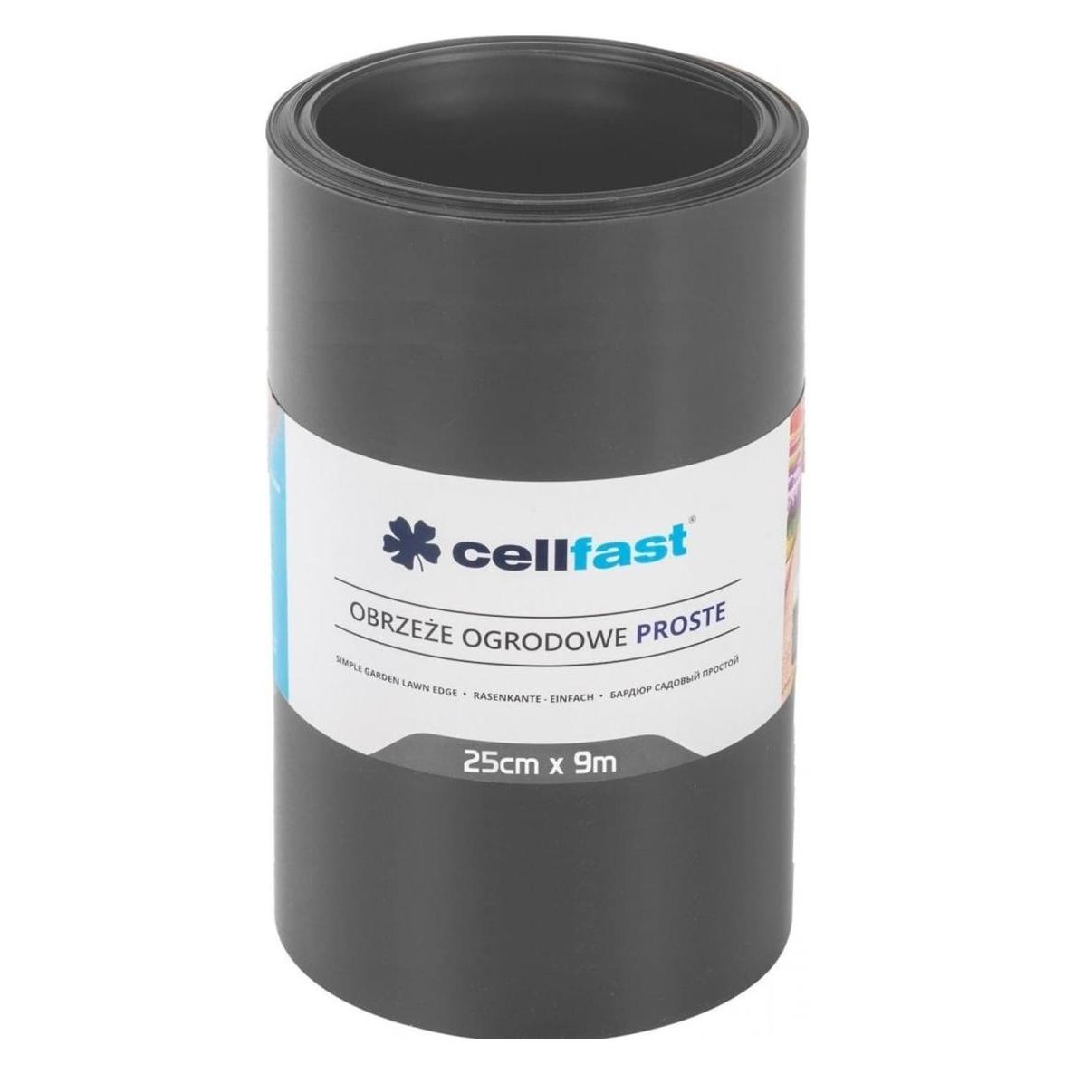 Cellfast, Gazonrand, Rechte Tuinrand 25 Cm X 9 M, Grafiet (900 cm)