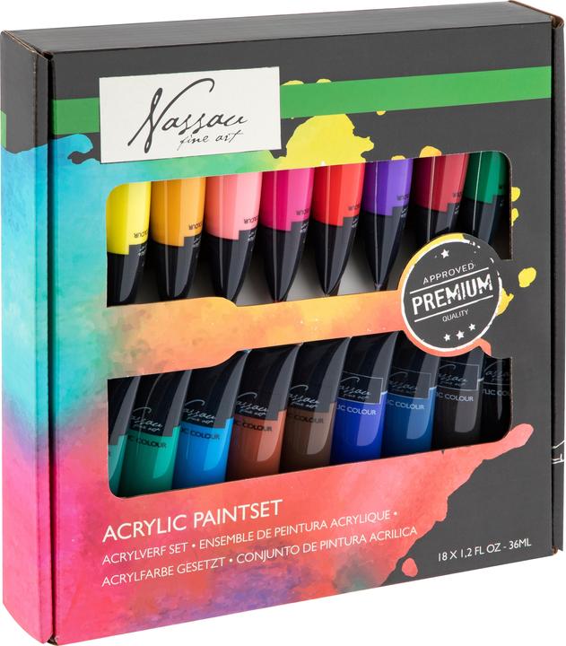 Produktbild Grafix Acrylfarbe, 18 x 36 ml (Weiss, 648 ml)
