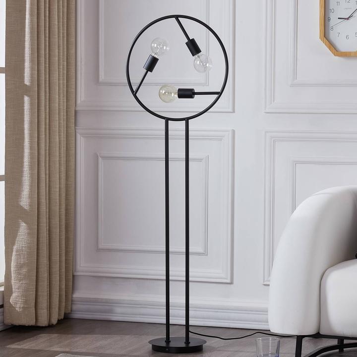 Actual product image Lucande Linnard floor lamp made of iron, 3-light (E27)