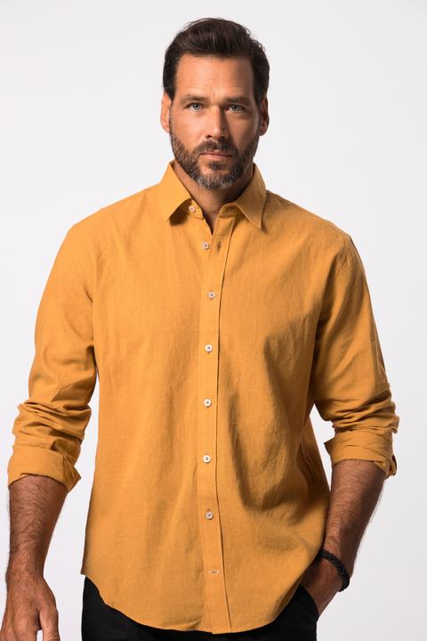 Image du produit JP1880 Chemise en lin mélangé, manches longues et col Kent, coupe Modern Fit (XL)