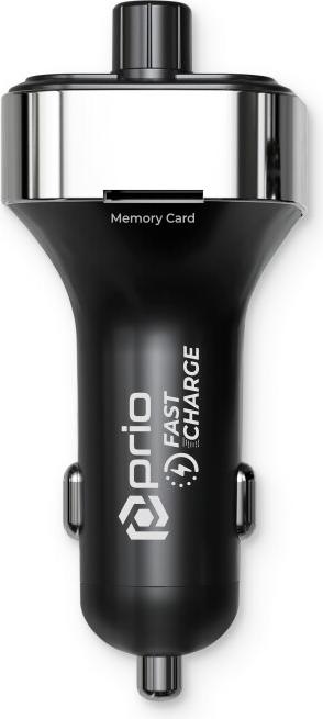 Actual product image prio Fast Charge Car Charger 50W (USB C + USB A) & Transmitter (BT/FM) black