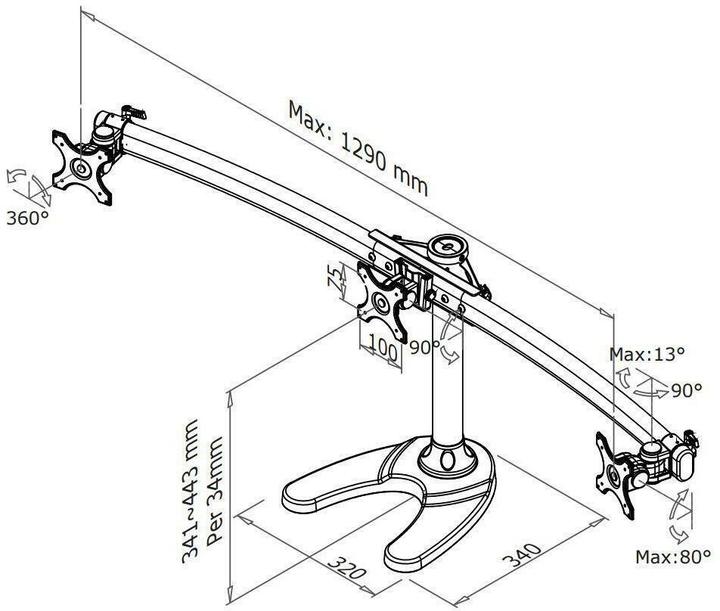 Actual product image Neomounts FPMA-D700DD3 Monitor Desk Stand (Table, 27", 8 kg)