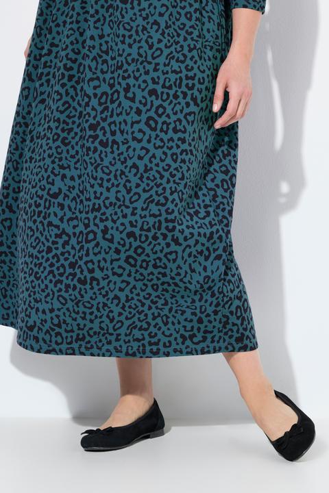 Produktbild Ulla Popken Jerseykleid, A-Linie, Tunika-Ausschnitt, 3/4-Arm, Taschen (60)