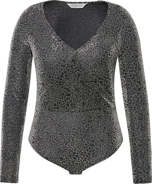 Immagine prodotto Studio Untold Body dal taglio aderente con glitter, design leopardato, scollo a V e maniche lunghe (50)