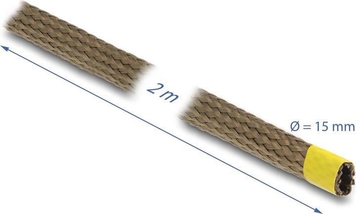 Actual product image Delock Braided basalt fiber hose 2 m x 15 mm Brown (Cable conduit, 200 cm)