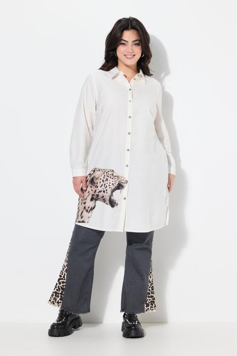 Produktbild Angel of Style Hemdbluse, oversized, Leopard seitlich am Saum (42)