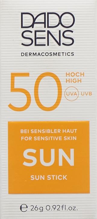 Image du produit Dado Sens Stick Sun Protection Factor 50 (Stick solaire, Crème solaire visage, SPF 50, 26 g)