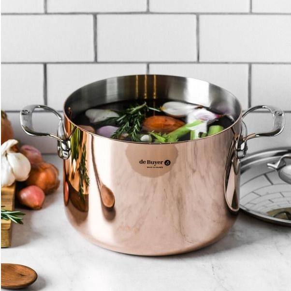 Actual product image de Buyer Prima Matera cooking pot induction, with lid (24 cm, Pot, Copper, Stainless steel)