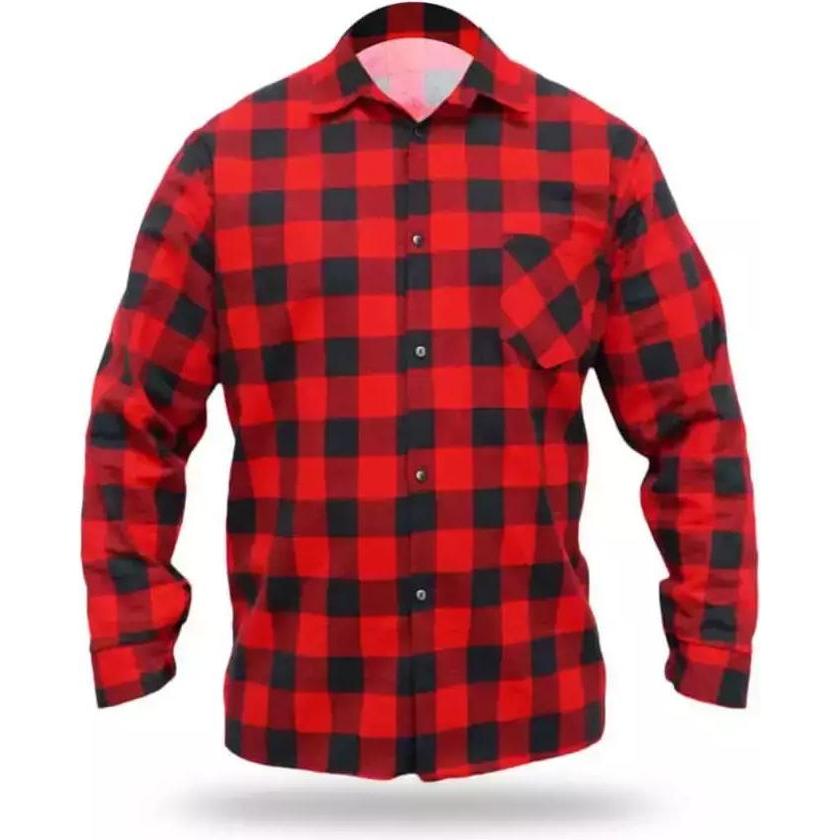 Thumbnail - Dedra, Herren, Hemd, rotes Flanellhemd, Grösse XL, 100 % Baumwolle (BH51F1-XL), Rot, (XL)
